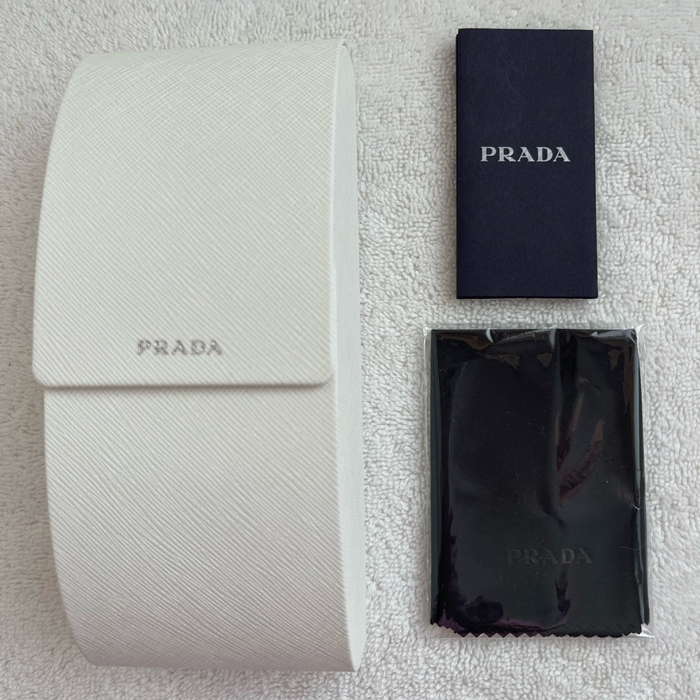 NEW Prada Saffiano Black Sunglasses Eyeglasses Hard Case